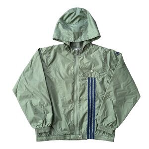 Vintage 90s Adidas Windbreaker Jacket Olive Girls Large